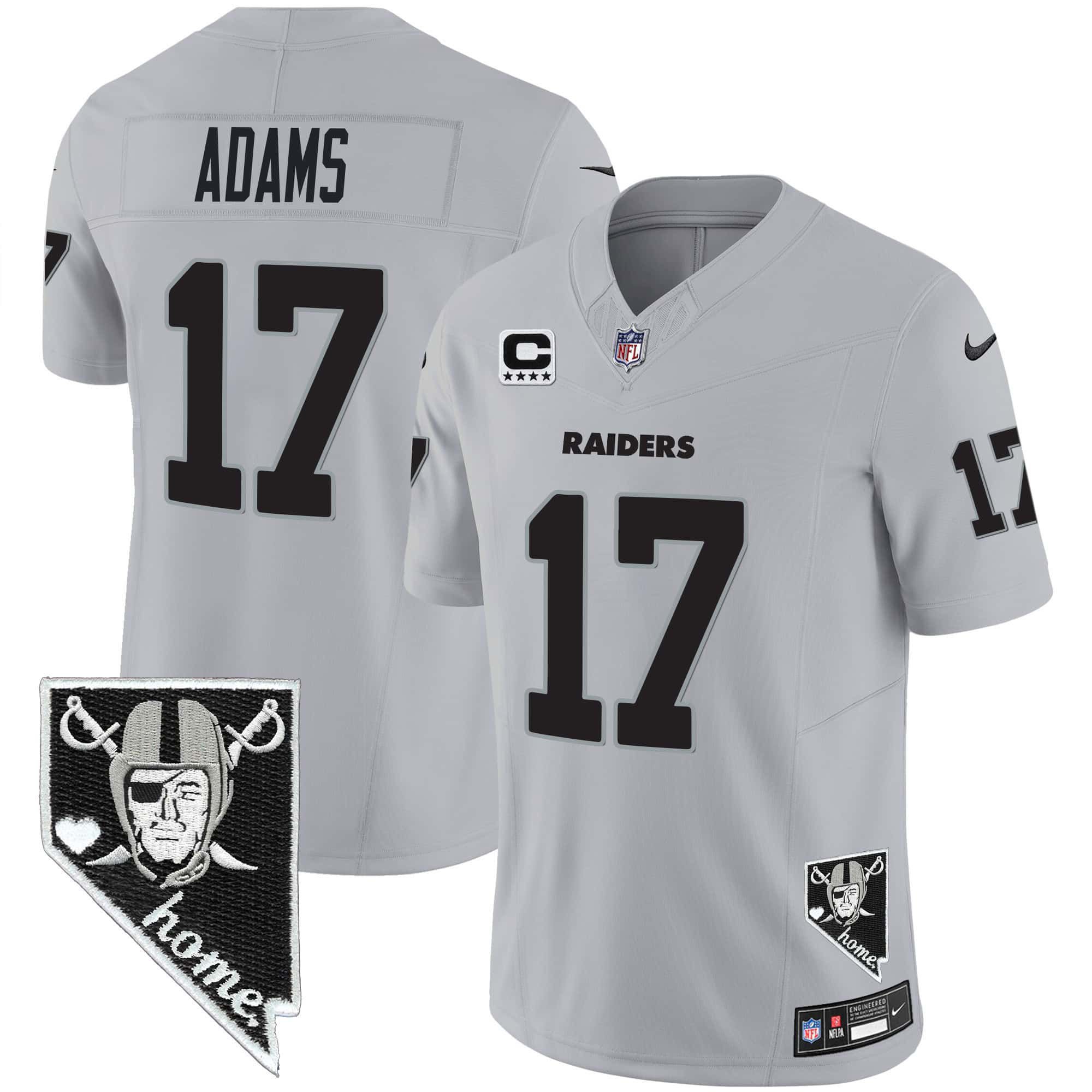 Men Oakland Raiders #17 Adams Grey 2024 Nike Nevada Home Patch Vapor NFL Jersey->indianapolis colts->NFL Jersey